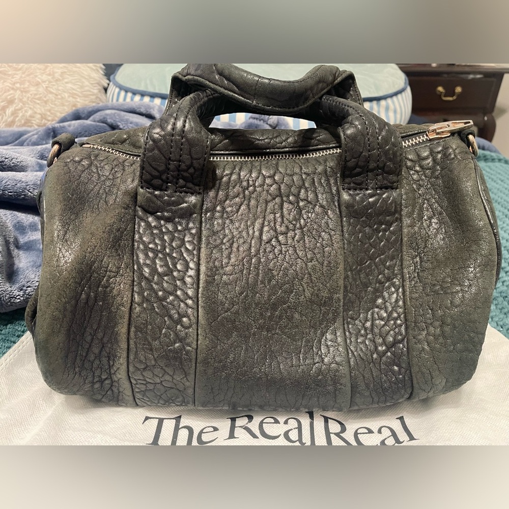Alexander Wang Rocco black leather gold studded handbag - no strap.